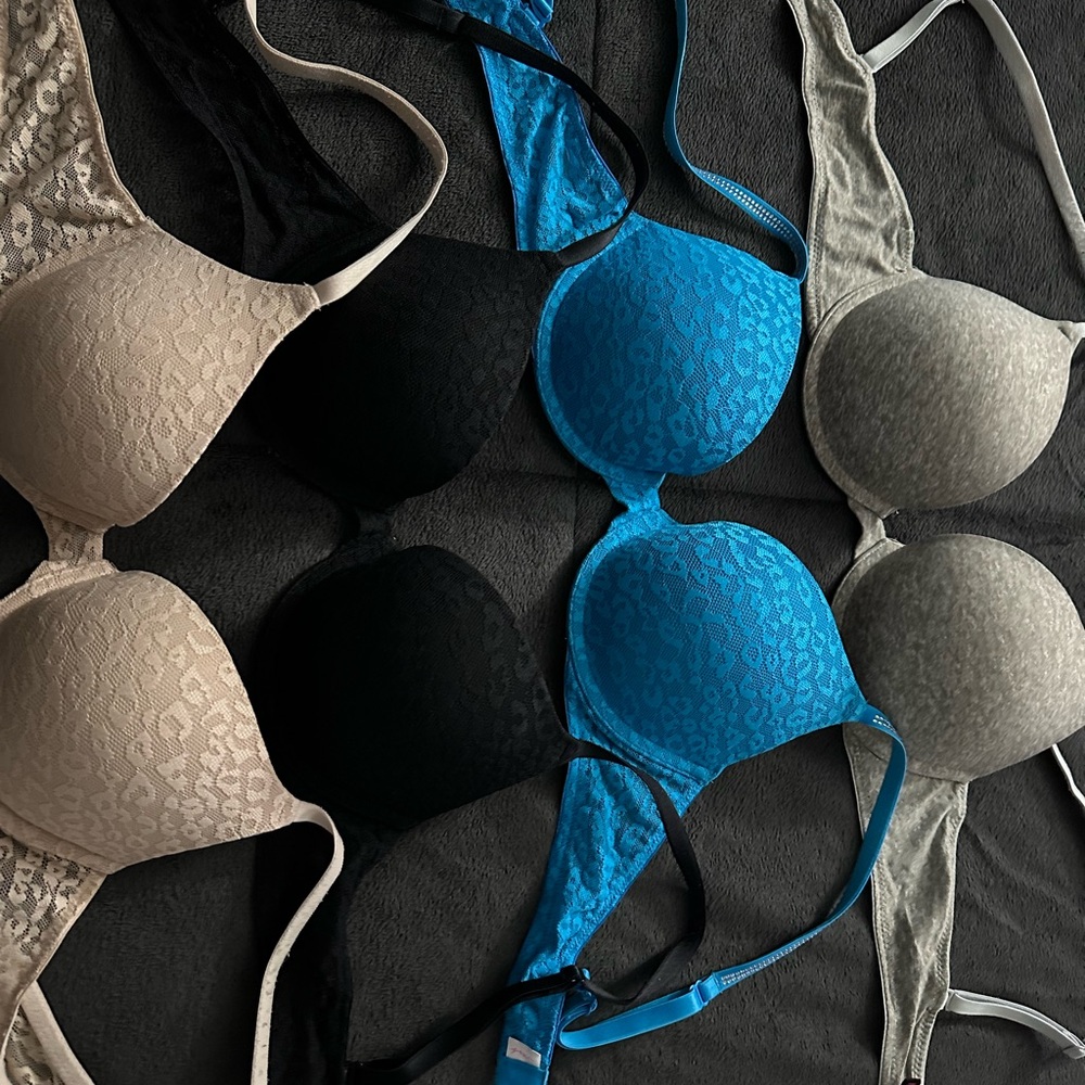 PINK Victoria's Secret Lace Bra Set - Black, Blue, Beige, Gray